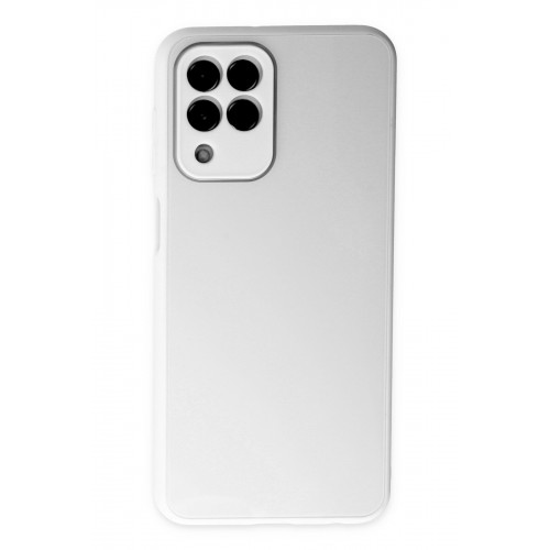 Newface Samsung Galaxy M33 Kılıf Glass Kapak - Beyaz Newface Samsung Galaxy M33 Kılıf Glass Kapak - Beyaz