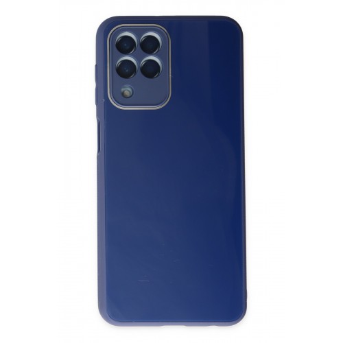 Newface Samsung Galaxy M33 Kılıf Glass Kapak - Lacivert Newface Samsung Galaxy M33 Kılıf Glass Kapak - Lacivert
