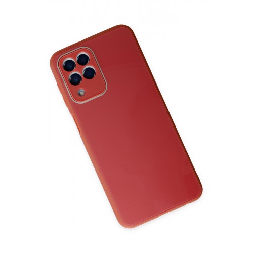 Newface Samsung Galaxy M33 Kılıf Glass Kapak - Bordo Newface Samsung Galaxy M33 Kılıf Glass Kapak - Bordo