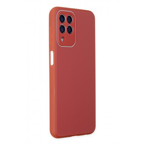 Newface Samsung Galaxy M33 Kılıf Glass Kapak - Bordo Newface Samsung Galaxy M33 Kılıf Glass Kapak - Bordo