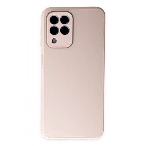 Newface Samsung Galaxy M33 Kılıf Glass Kapak - Pembe Newface Samsung Galaxy M33 Kılıf Glass Kapak - Pembe