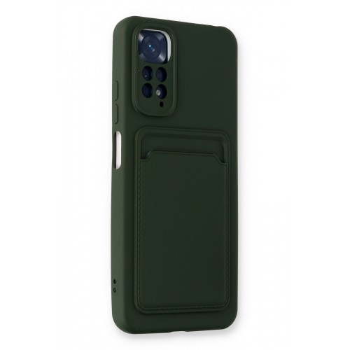 Newface Xiaomi Redmi Note 11S Kılıf Kelvin Kartvizitli Silikon - Koyu Yeşil Newface Xiaomi Redmi Note 11S Kılıf Kelvin Kartvizitli Silikon - Koyu Yeşil