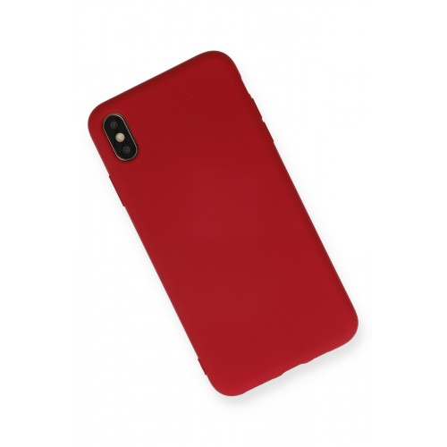 Newface iPhone X Kılıf Nano içi Kadife Silikon - Kırmızı Newface iPhone X Kılıf Nano içi Kadife Silikon - Kırmızı
