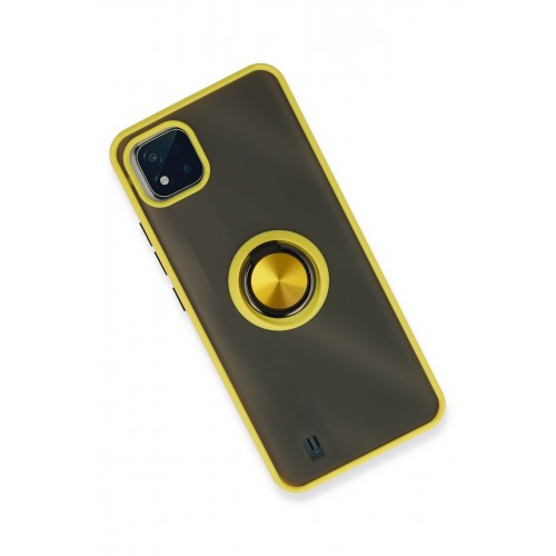 Newface Realme C11 2021 Kılıf Montreal Yüzüklü Silikon Kapak - Sarı Newface Realme C11 2021 Kılıf Montreal Yüzüklü Silikon Kapak - Sarı