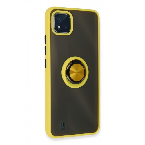 Newface Realme C11 2021 Kılıf Montreal Yüzüklü Silikon Kapak - Sarı Newface Realme C11 2021 Kılıf Montreal Yüzüklü Silikon Kapak - Sarı