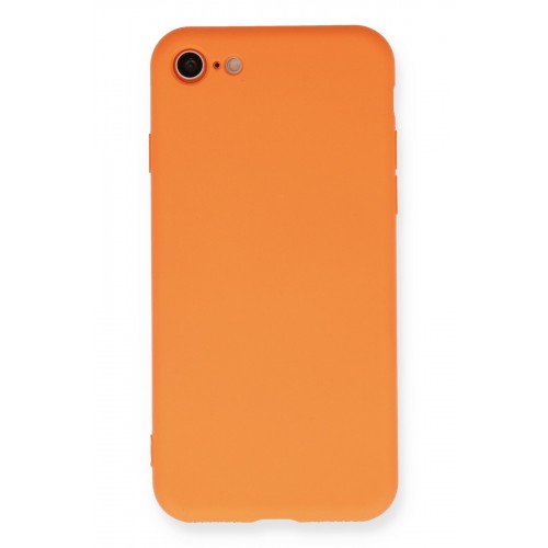 Newface iPhone 7 Kılıf Nano içi Kadife Silikon - Turuncu Newface iPhone 7 Kılıf Nano içi Kadife Silikon - Turuncu