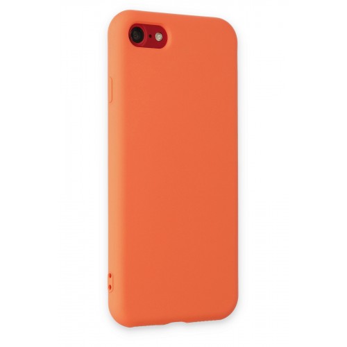 Newface iPhone 8 Kılıf Nano içi Kadife Silikon - Turuncu Newface iPhone 8 Kılıf Nano içi Kadife Silikon - Turuncu