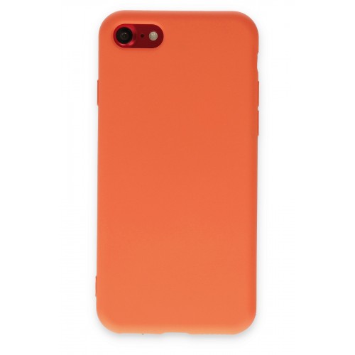Newface iPhone 8 Kılıf Nano içi Kadife Silikon - Turuncu Newface iPhone 8 Kılıf Nano içi Kadife Silikon - Turuncu