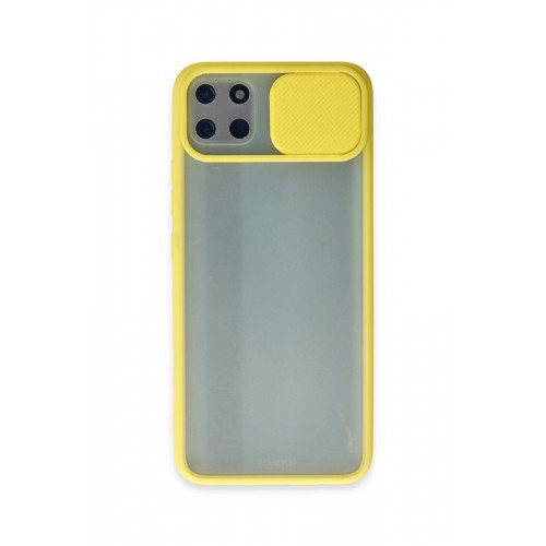 Newface Realme C11 Kılıf Palm Buzlu Kamera Sürgülü Silikon - Sarı Newface Realme C11 Kılıf Palm Buzlu Kamera Sürgülü Silikon - Sarı