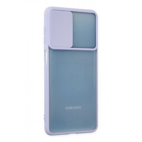 Newface Samsung Galaxy M52 5G Kılıf Palm Buzlu Kamera Sürgülü Silikon - Lila Newface Samsung Galaxy M52 5G Kılıf Palm Buzlu Kamera Sürgülü Silikon - Lila