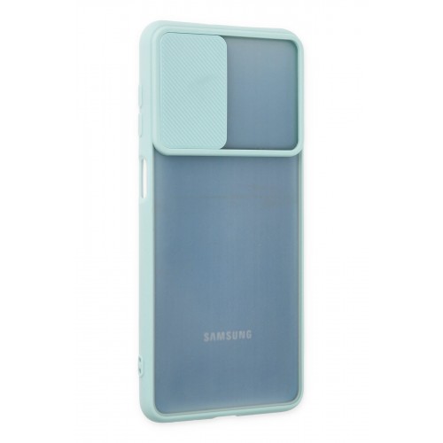 Newface Samsung Galaxy M52 5G Kılıf Palm Buzlu Kamera Sürgülü Silikon - Turkuaz Newface Samsung Galaxy M52 5G Kılıf Palm Buzlu Kamera Sürgülü Silikon - Turkuaz