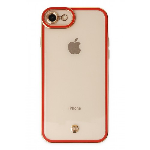 Newface iPhone 7 Kılıf Liva Lens Silikon - Kırmızı Newface iPhone 7 Kılıf Liva Lens Silikon - Kırmızı