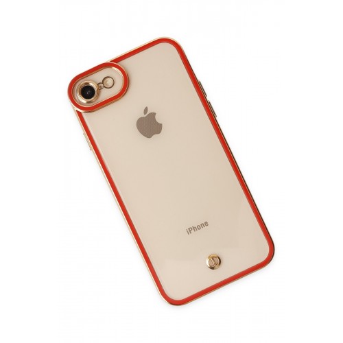 Newface iPhone 7 Kılıf Liva Lens Silikon - Kırmızı Newface iPhone 7 Kılıf Liva Lens Silikon - Kırmızı