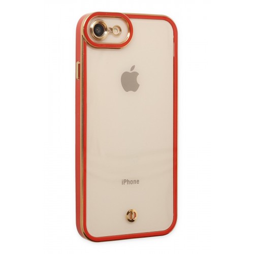 Newface iPhone 8 Kılıf Liva Lens Silikon - Kırmızı Newface iPhone 8 Kılıf Liva Lens Silikon - Kırmızı