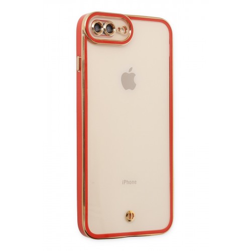 Newface iPhone 7 Plus Kılıf Liva Lens Silikon - Kırmızı Newface iPhone 7 Plus Kılıf Liva Lens Silikon - Kırmızı