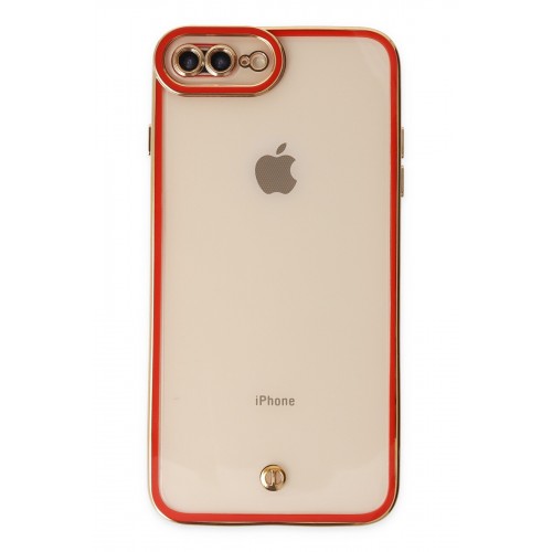 Newface iPhone 7 Plus Kılıf Liva Lens Silikon - Kırmızı Newface iPhone 7 Plus Kılıf Liva Lens Silikon - Kırmızı