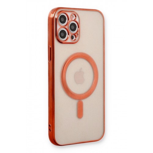 Newface iPhone 12 Pro Max Kılıf Magneticsafe Lazer Silikon - Kırmızı