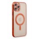 Newface iPhone 12 Pro Max Kılıf Magneticsafe Lazer Silikon - Kırmızı