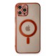 Newface iPhone 12 Pro Max Kılıf Magneticsafe Lazer Silikon - Kırmızı