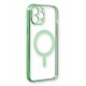 Newface iPhone 12 Pro Max Kılıf Magneticsafe Lazer Silikon - Haki Yeşil