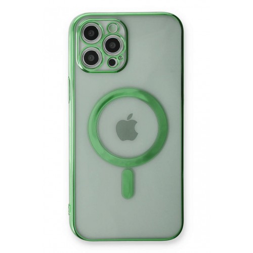 Newface iPhone 12 Pro Max Kılıf Magneticsafe Lazer Silikon - Haki Yeşil Newface iPhone 12 Pro Max Kılıf Magneticsafe Lazer Silikon - Haki Yeşil