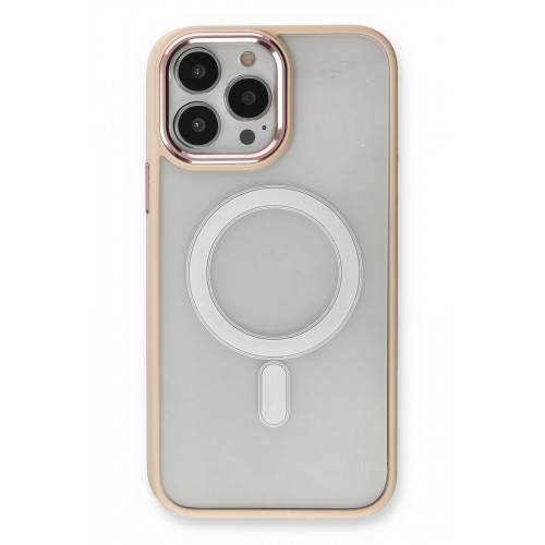 Newface iPhone 13 Pro Max Kılıf Room Magneticsafe Silikon - Pudra Newface iPhone 13 Pro Max Kılıf Room Magneticsafe Silikon - Pudra