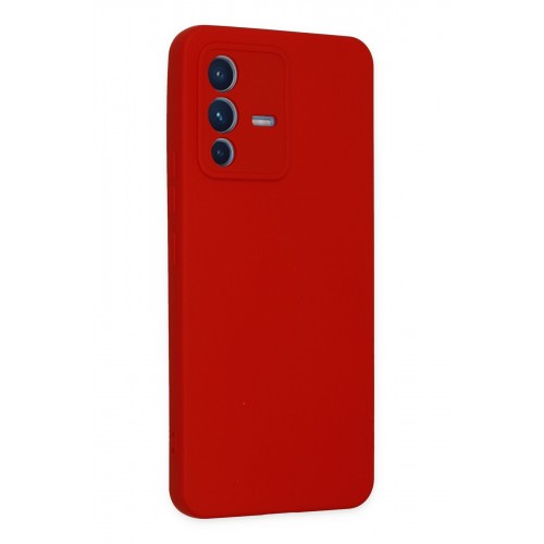 Newface Vivo V23 5G Kılıf Nano içi Kadife Silikon - Kırmızı Newface Vivo V23 5G Kılıf Nano içi Kadife Silikon - Kırmızı