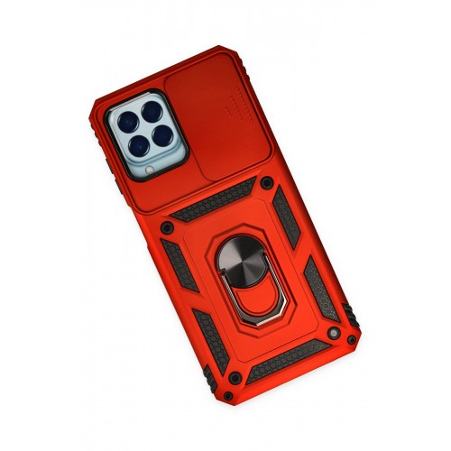 Newface Samsung Galaxy M33 Kılıf Pars Lens Yüzüklü Silikon - Kırmızı Newface Samsung Galaxy M33 Kılıf Pars Lens Yüzüklü Silikon - Kırmızı