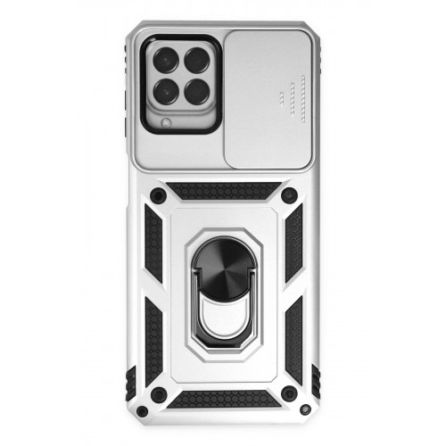 Newface Samsung Galaxy M33 Kılıf Pars Lens Yüzüklü Silikon - Gümüş Newface Samsung Galaxy M33 Kılıf Pars Lens Yüzüklü Silikon - Gümüş