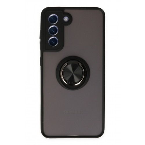 Newface Samsung Galaxy S21 FE Kılıf Montreal Yüzüklü Silikon Kapak - Siyah Newface Samsung Galaxy S21 FE Kılıf Montreal Yüzüklü Silikon Kapak - Siyah
