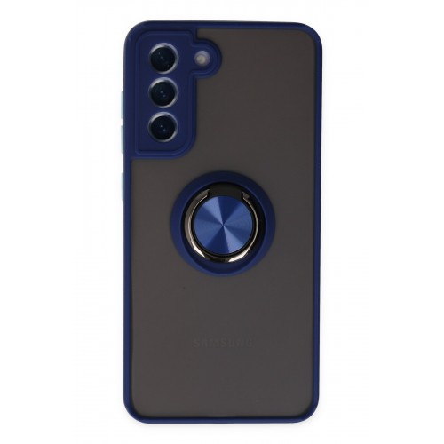 Newface Samsung Galaxy S21 FE Kılıf Montreal Yüzüklü Silikon Kapak - Lacivert Newface Samsung Galaxy S21 FE Kılıf Montreal Yüzüklü Silikon Kapak - Lacivert