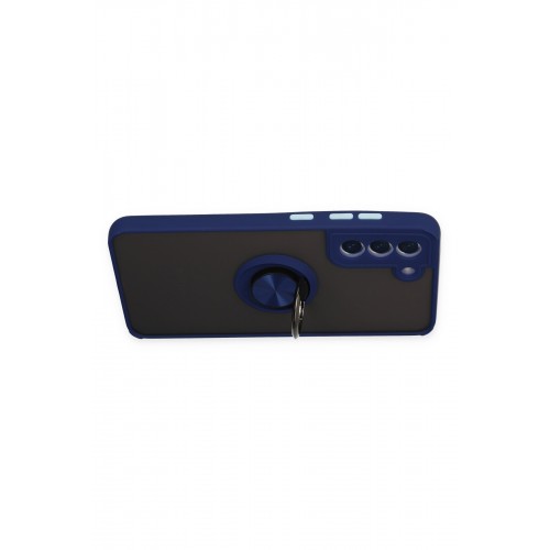 Newface Samsung Galaxy S21 FE Kılıf Montreal Yüzüklü Silikon Kapak - Lacivert Newface Samsung Galaxy S21 FE Kılıf Montreal Yüzüklü Silikon Kapak - Lacivert