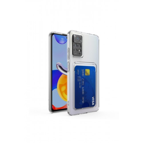 Newface Xiaomi Redmi Note 11 Kılıf Kart Şeffaf Silikon - Şeffaf Newface Xiaomi Redmi Note 11 Kılıf Kart Şeffaf Silikon - Şeffaf