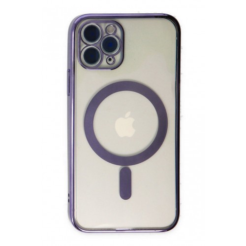 Newface iPhone 11 Pro Max Kılıf Magneticsafe Lazer Silikon - Mor Newface iPhone 11 Pro Max Kılıf Magneticsafe Lazer Silikon - Mor