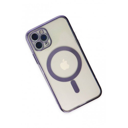 Newface iPhone 11 Pro Max Kılıf Magneticsafe Lazer Silikon - Mor Newface iPhone 11 Pro Max Kılıf Magneticsafe Lazer Silikon - Mor