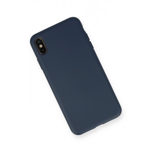 Newface iPhone XS Max Kılıf Nano içi Kadife Silikon - Lacivert Newface iPhone XS Max Kılıf Nano içi Kadife Silikon - Lacivert