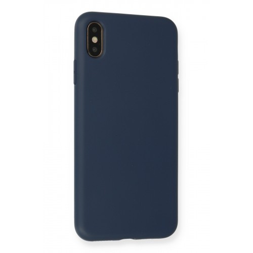 Newface iPhone XS Max Kılıf Nano içi Kadife Silikon - Lacivert Newface iPhone XS Max Kılıf Nano içi Kadife Silikon - Lacivert