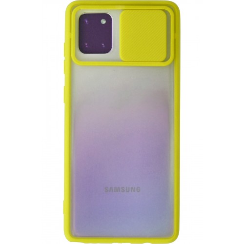 Newface Samsung Galaxy A81 / Note 10 Lite Kılıf Palm Buzlu Kamera Sürgülü Silikon - Sarı Newface Samsung Galaxy A81 / Note 10 Lite Kılıf Palm Buzlu Kamera Sürgülü Silikon - Sarı