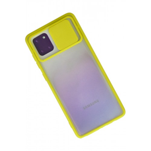 Newface Samsung Galaxy A81 / Note 10 Lite Kılıf Palm Buzlu Kamera Sürgülü Silikon - Sarı Newface Samsung Galaxy A81 / Note 10 Lite Kılıf Palm Buzlu Kamera Sürgülü Silikon - Sarı