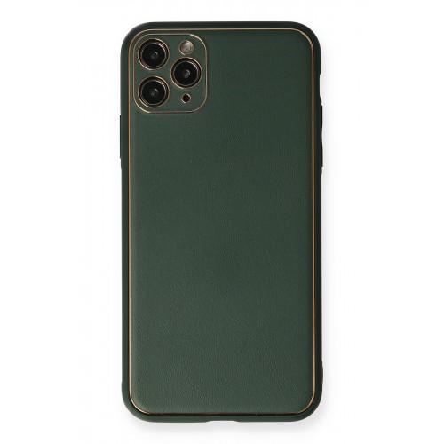 Newface iPhone 11 Pro Kılıf Coco Deri Silikon Kapak - Yeşil Newface iPhone 11 Pro Kılıf Coco Deri Silikon Kapak - Yeşil