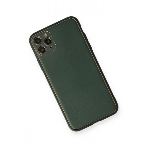Newface iPhone 11 Pro Kılıf Coco Deri Silikon Kapak - Yeşil Newface iPhone 11 Pro Kılıf Coco Deri Silikon Kapak - Yeşil