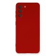 Newface Samsung Galaxy S21 Kılıf Nano içi Kadife Silikon - Kırmızı Newface Samsung Galaxy S21 Kılıf Nano içi Kadife Silikon - Kırmızı