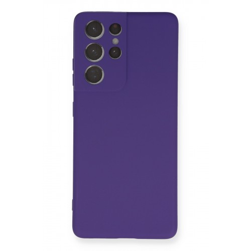 Newface Samsung Galaxy S21 Ultra Kılıf Nano içi Kadife Silikon - Mor Newface Samsung Galaxy S21 Ultra Kılıf Nano içi Kadife Silikon - Mor