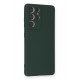 Newface Samsung Galaxy S21 Ultra Kılıf Nano içi Kadife Silikon - Koyu Yeşil Newface Samsung Galaxy S21 Ultra Kılıf Nano içi Kadife Silikon - Koyu Yeşil