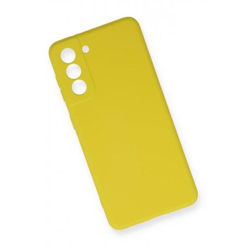 Newface Samsung Galaxy S21 FE Kılıf Nano içi Kadife Silikon - Sarı Newface Samsung Galaxy S21 FE Kılıf Nano içi Kadife Silikon - Sarı