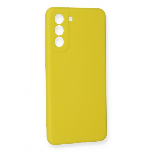Newface Samsung Galaxy S21 FE Kılıf Nano içi Kadife Silikon - Sarı Newface Samsung Galaxy S21 FE Kılıf Nano içi Kadife Silikon - Sarı