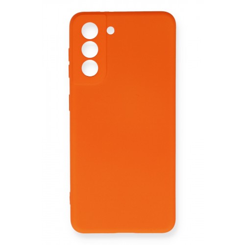Newface Samsung Galaxy S21 FE Kılıf Nano içi Kadife Silikon - Turuncu Newface Samsung Galaxy S21 FE Kılıf Nano içi Kadife Silikon - Turuncu