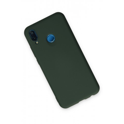 Newface Huawei P20 Lite Kılıf Nano içi Kadife Silikon - Koyu Yeşil Newface Huawei P20 Lite Kılıf Nano içi Kadife Silikon - Koyu Yeşil