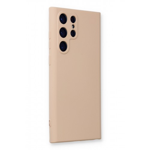 Newface Samsung Galaxy S22 Ultra Kılıf Nano içi Kadife Silikon - Pudra Newface Samsung Galaxy S22 Ultra Kılıf Nano içi Kadife Silikon - Pudra