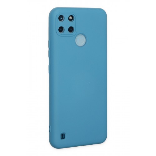 Newface Realme C25Y Kılıf Nano içi Kadife Silikon - Mavi Newface Realme C25Y Kılıf Nano içi Kadife Silikon - Mavi